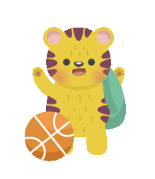 卡通,动物,书包,学习,上学,老虎,篮球