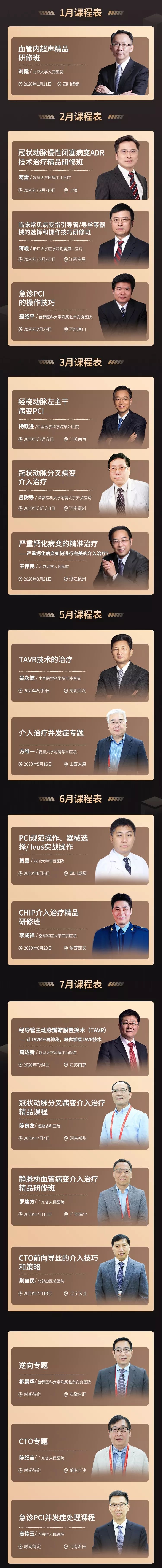 好医术冠脉会员首发暨2020年课程表发布！