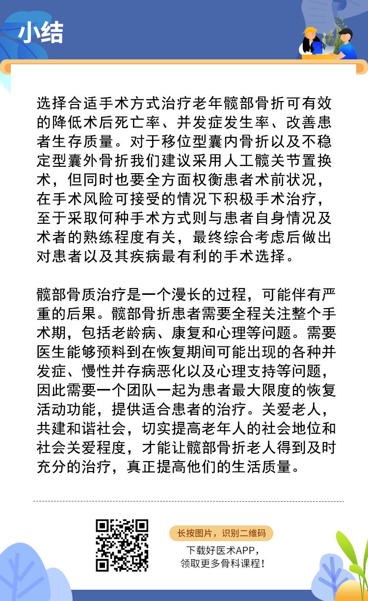 老年髋部骨折后是否手术？这篇给你答案！