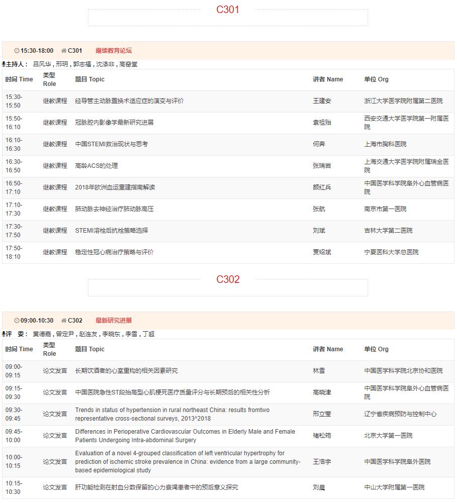 CSC2019中华医学会第21次全国心血管年会详细日程来了！
