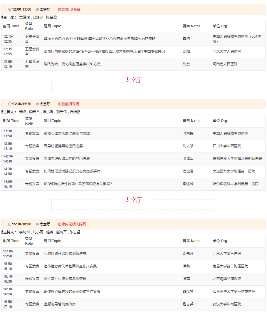 CSC2019中华医学会第21次全国心血管年会详细日程来了！