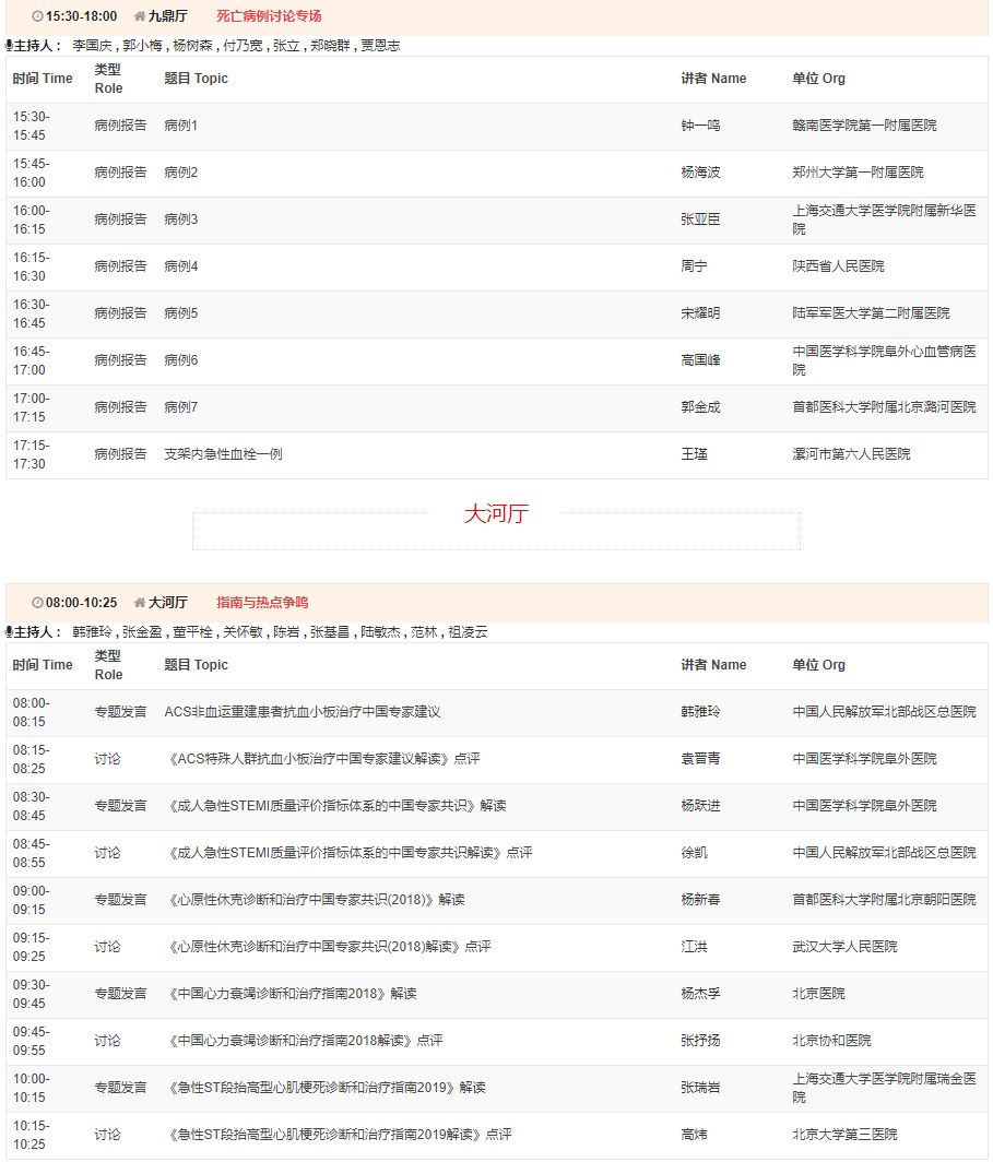 CSC2019中华医学会第21次全国心血管年会详细日程来了！