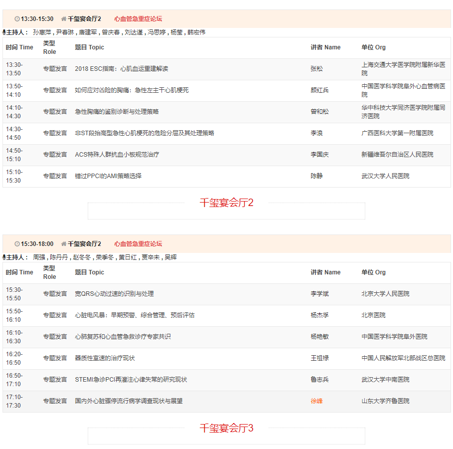 CSC2019中华医学会第21次全国心血管年会详细日程来了！