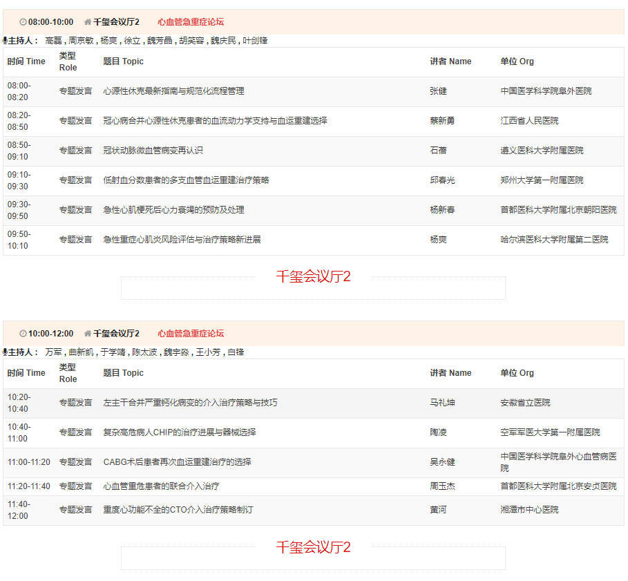 CSC2019中华医学会第21次全国心血管年会详细日程来了！