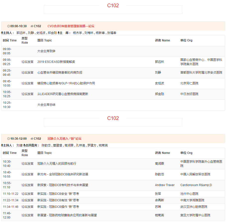 CSC2019中华医学会第21次全国心血管年会详细日程来了！
