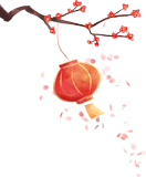 梅花,灯笼,花枝